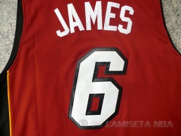 Camiseta James #6 Miami Heat Rojo